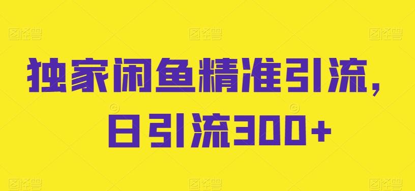 独家闲鱼精准引流，日引流300+【揭秘】 - 创享网-创享网