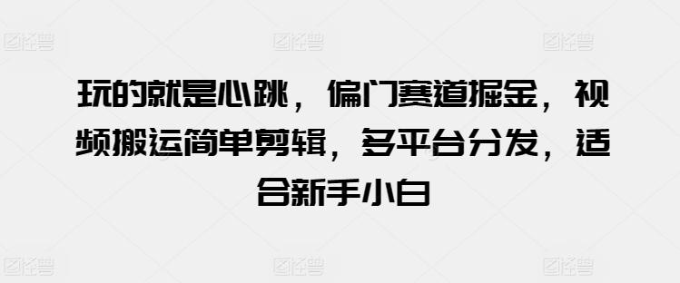 玩的就是心跳，偏门赛道掘金，视频搬运简单剪辑，多平台分发，适合新手小白【揭秘】 - 创享网-创享网