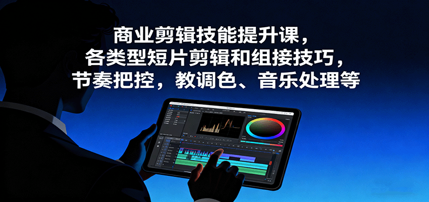 商业剪辑技能提升课，各类型短片剪辑和组接技巧，节奏把控，教调色、音乐处理等-创享网