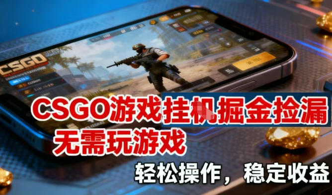 CSGO游戏挂G掘金捡漏,不需要玩游戏,操作简单,收益稳定【揭秘】-创享网