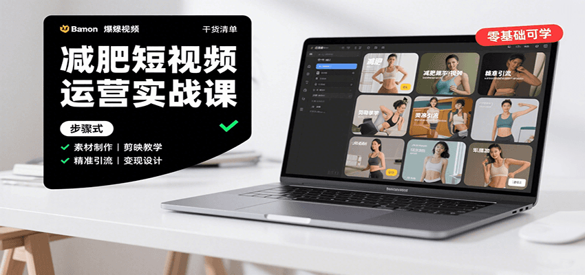 图片[1]-减肥短视频运营实战课：含素材制作、剪映教学，讲精准引流、变现设计与内容模板技巧 - 创享网-创享网