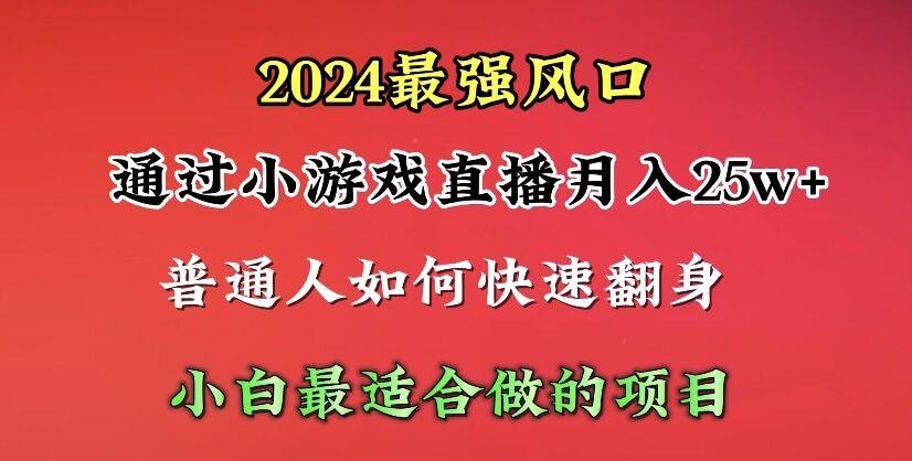 (10020期)2024年最强风口，通过小游戏直播月入25w+单日收益5000+小白最适合做的项目 - 创享网-创享网