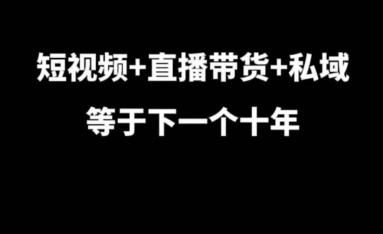 短视频+直播带货+私域等于下一个十年，大佬7年实战经验总结 - 创享网-创享网