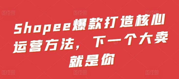 Shopee爆款打造核心运营方法，下一个大卖就是你 - 创享网-创享网