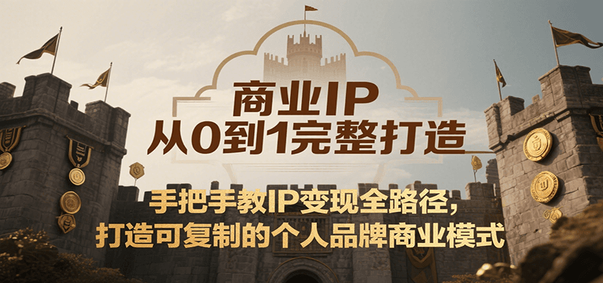 商业IP从0到1完整打造，手把手教IP变现全路径，打造可复制的个人品牌商业模式 - 创享网-创享网