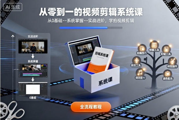 从零到一的视频剪辑系统课，从0基础–系统掌握–实战进阶，学拍视频剪辑 - 创享网-创享网
