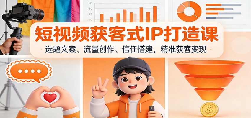 短视频获客式IP打造课：选题文案、流量创作、信任搭建，精准获客变现-创享网