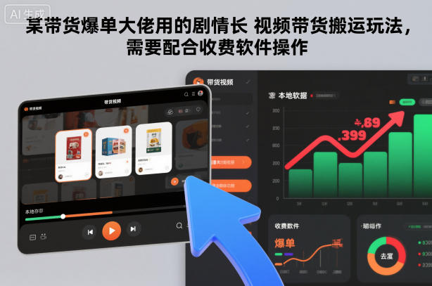 某带货爆单大佬用的剧情长视频带货搬运玩法,需要配合收费软件操作-创享网
