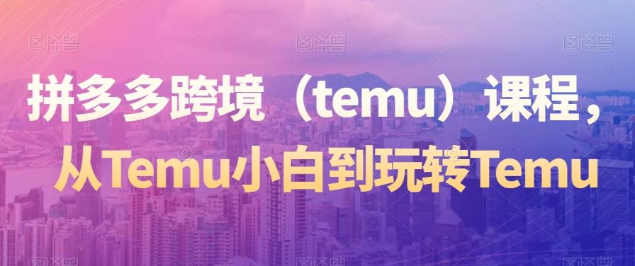 拼多多跨境（temu）课程，从Temu小白到玩转Temu - 创享网-创享网