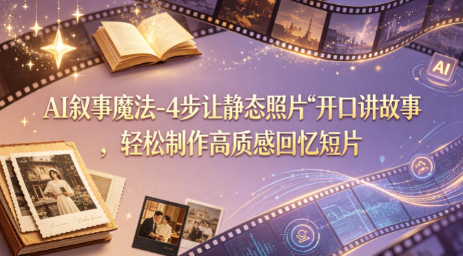 AI叙事魔法-4步让静态照片“开口讲故事”，轻松制作高质感回忆短片-创享网