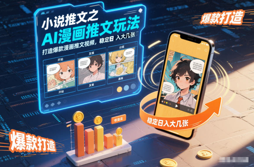 小说推文之AI漫画推文玩法，打造爆款漫画推文视频，稳定日入大几张-创享网