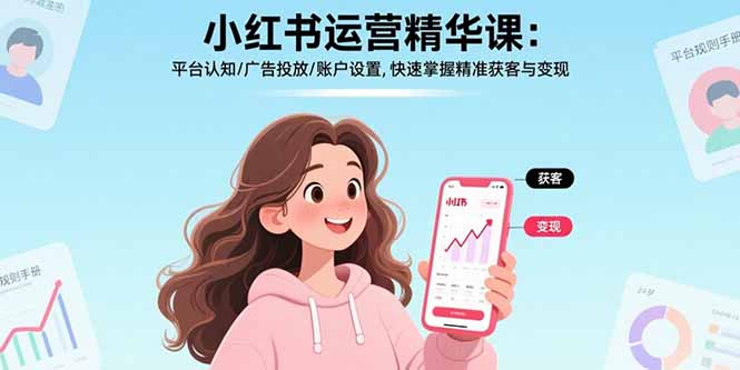 小红书运营精华课-更新：平台认知/广告投放/账户设置,快速掌握精准获客与变现-创享网
