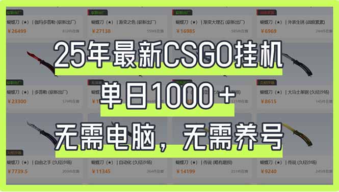 25年最新CSGO挂机系统，单日1000+，无需电脑，无需养号，0基础可上手 - 创享网-创享网