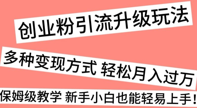 创业粉引流升级玩法，多种变现方式轻松月入过万，保姆级教学新手小白也能轻易上手！ - 创享网-创享网