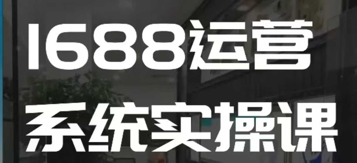 1688高阶运营系统实操课，快速掌握1688店铺运营的核心玩法 - 创享网-创享网