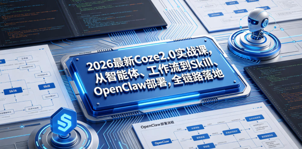 2026最新Coze2.0实战课，从智能体、工作流到Skill、OpenClaw部署，全链路落地-创享网