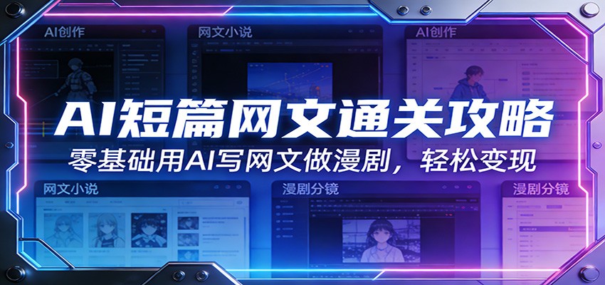 AI短篇网文通关攻略:零基础用AI写网文做漫剧,轻松变现-创享网