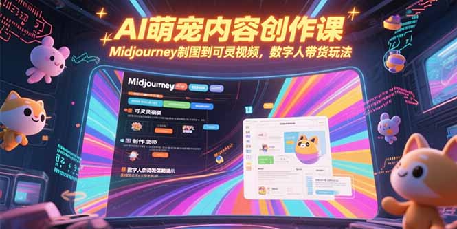 AI萌宠内容创作课，Midjourney制图到可灵视频，数字人带货玩法 - 创享网-创享网
