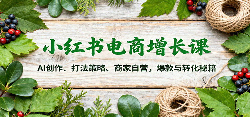 小红书电商增长课：AI创作、打法策略、商家自营，爆款与转化秘籍-创享网