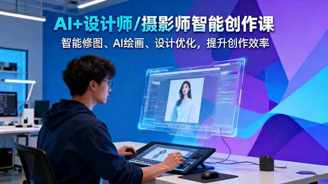 AI+设计师/摄影师智能创作课:智能修图、AI绘画、设计优化,提升创作效率-创享网