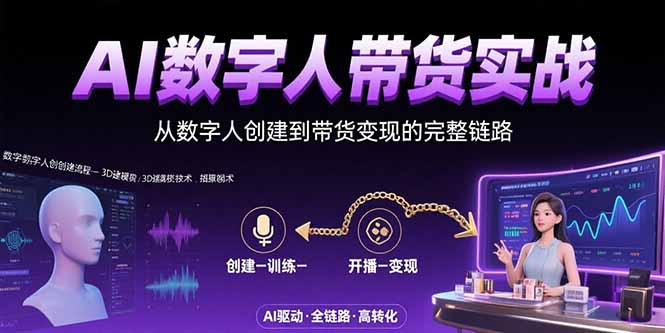 AI数字人+带货实战：从数字人创建到带货变现的完整链路 - 创享网-创享网
