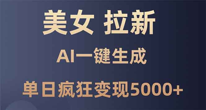 美女暴力拉新，通过AI一键生成，单日疯狂变现5000+，纯小白一学就会！ - 创享网-创享网