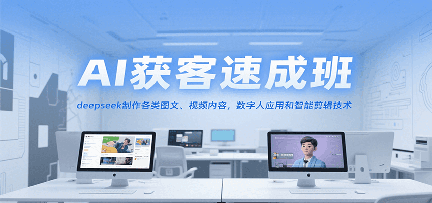 AI获客速成班，deepseek制作各类图文、视频内容，数字人应用和智能剪辑技术 - 创享网-创享网