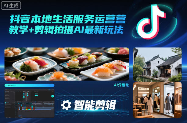 抖音本地生活服务运营教学+剪辑拍摄AI最新玩法 - 创享网-创享网