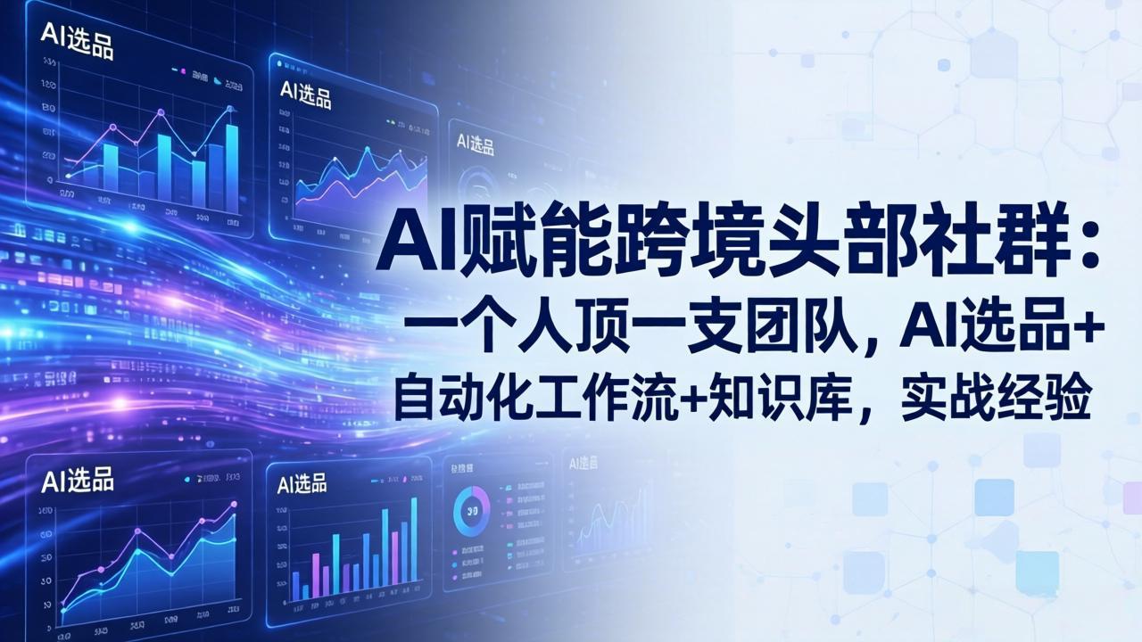 AI赋能跨境头部社群：一个人顶一支团队，AI选品+自动化工作流+知识库，实战经验-更新3月-创享网