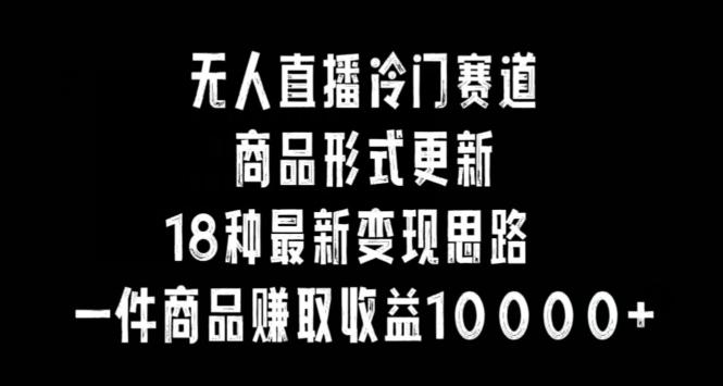 无人直播冷门赛道，商品形式更新，18种变现思路，一件商品赚取收益10000+【揭秘】 - 创享网-创享网