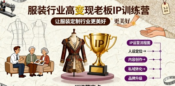 服装行业高变现老板IP训练营,让服装定制行业更美好-创享网