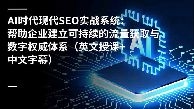 AI时代现代SEO实战系统:帮助企业建立可持续的流量获取与数字权威体系(英文授课+中文字幕-创享网