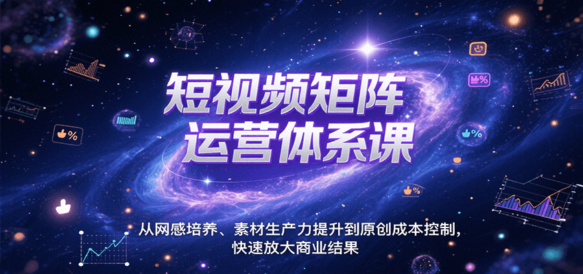 短视频矩阵运营体系课，从网感培养、素材生产力提升到原创成本控制，快速放大商业结果 - 创享网-创享网