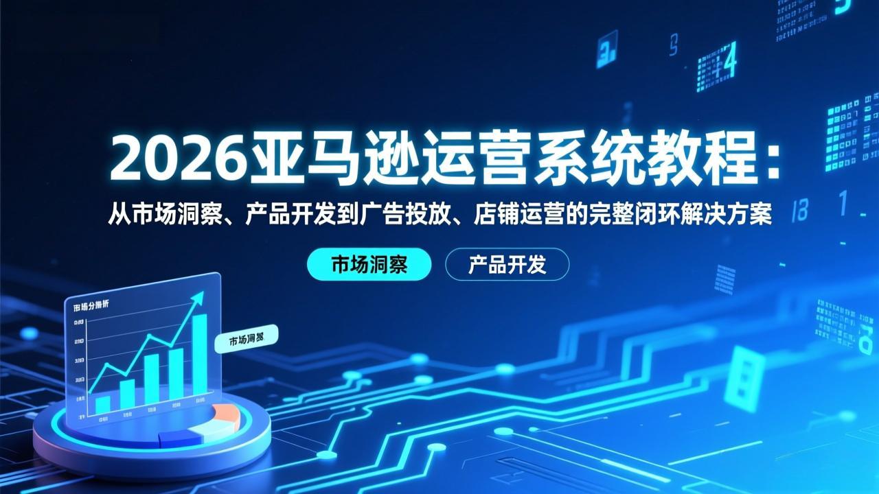 2026亚马逊运营系统教程:从市场洞察、产品开发到广告投放、店铺运营的完整闭环解决方案-创享网
