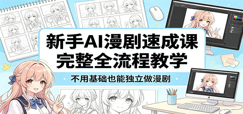 新手AI漫剧速成课：完整全流程教学，不用基础也能独立做漫剧-创享网