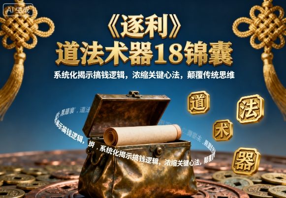 《逐利》道法术器18锦囊，系统化揭示搞钱逻辑，浓缩关键心法，颠覆传统思维 - 创享网-创享网