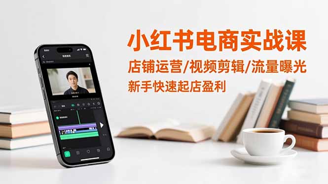 小红书电商实战课：店铺运营/视频剪辑/流量曝光，新手快速起店盈利-创享网