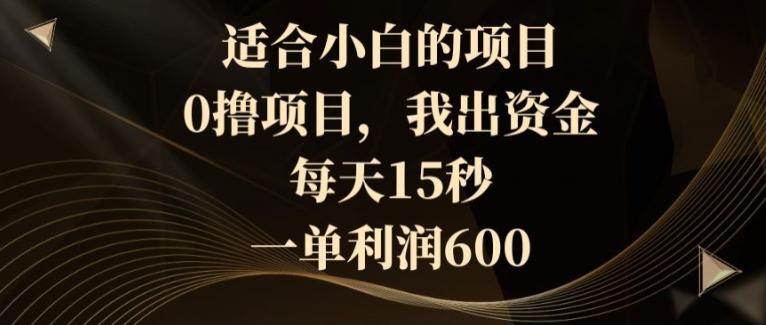 适合小白的项目，0撸项目，我出资金，每天15秒，一单利润600 - 创享网-创享网