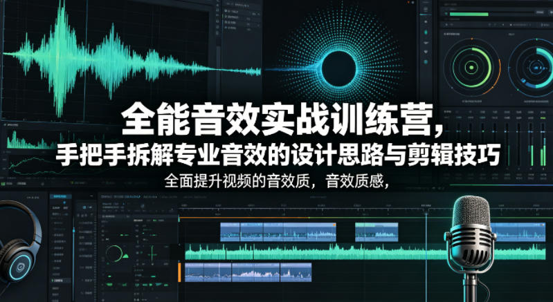 全能音效实战训练营，手把手拆解专业音效的设计思路与剪辑技巧，全面提升视频的音效质感 - 创享网-创享网