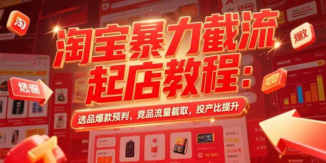淘宝暴力截流起店教程：选品爆款预判，竞品流量截取，投产比提升 - 创享网-创享网