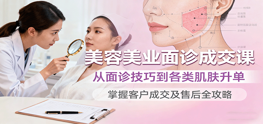 美容美业面诊成交课,从面诊技巧到各类肌肤升单,掌握客户成交及售后全攻略-创享网