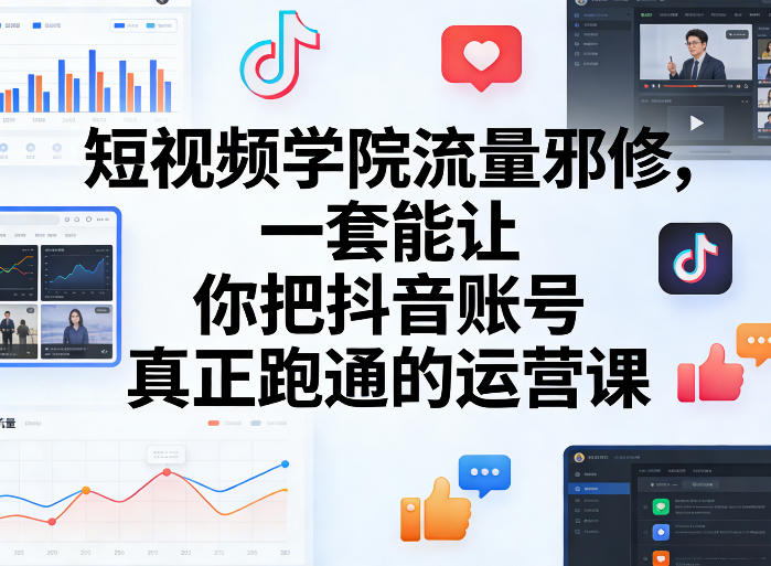 短视频学院流量邪修，一套能让你把抖音账号真正跑通的运营课-创享网