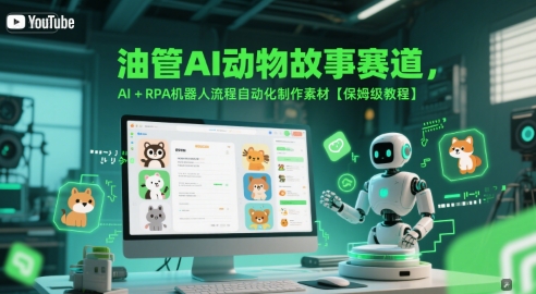 油管AI动物故事赛道，AI+RPA机器人流程自动化制作素材【保姆级教程】 - 创享网-创享网