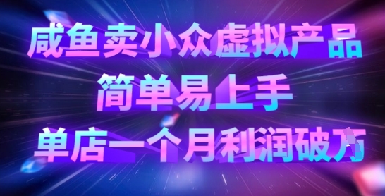 咸鱼卖小众虚拟产品，简单易上手，单店一个月利润破W - 创享网-创享网