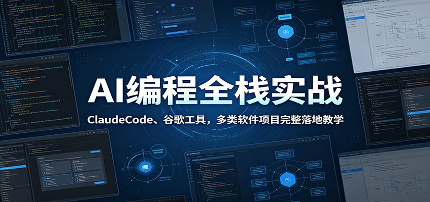 AI编程全栈实战：ClaudeCode、谷歌工具，多类软件项目完整落地教学-创享网