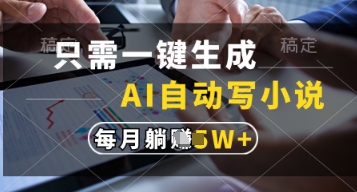 只需一键生成，AI自动写小说，实现躺着也能写作，每月收益过1w【揭秘】 - 创享网-创享网