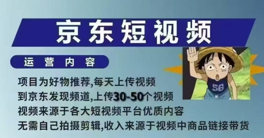 京东短视频带货课，无需自己拍摄剪辑，保姆式教学，两天快速上手 - 创享网-创享网