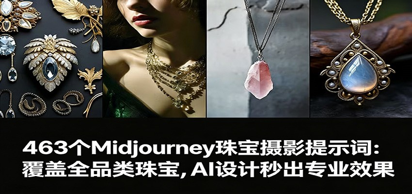 图片[1]-463个Midjourney珠宝摄影提示词：覆盖全品类珠宝，AI设计秒出专业效果 - 创享网-创享网