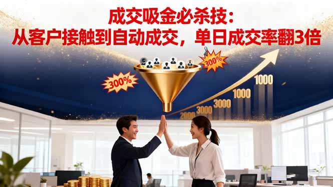 吸金成交营销必杀技:从客户接触到自动成交,单日成交率翻3倍-创享网