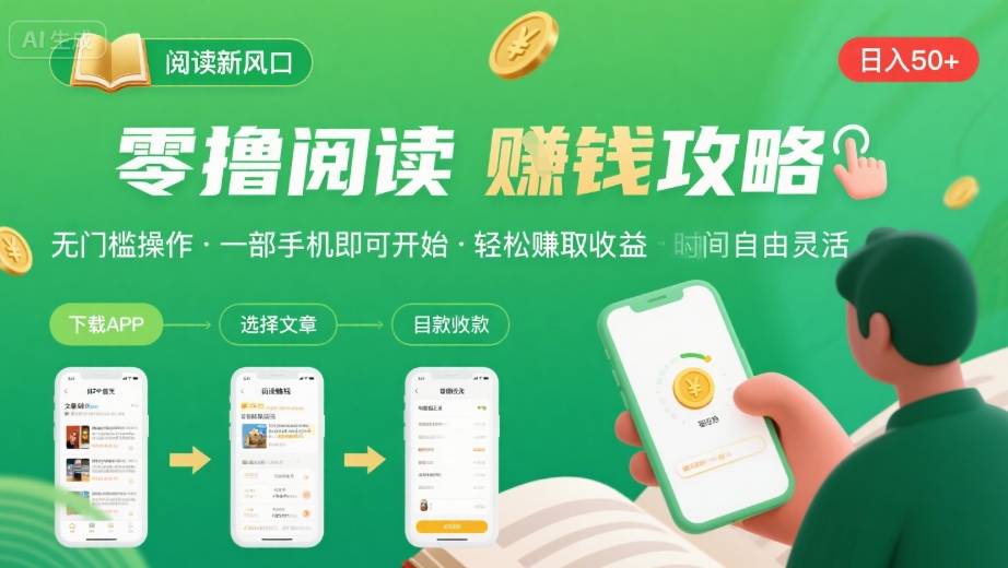 零撸阅读新风口，无门槛轻松挣，一部手机，日入 50-3张【揭秘】 - 创享网-创享网